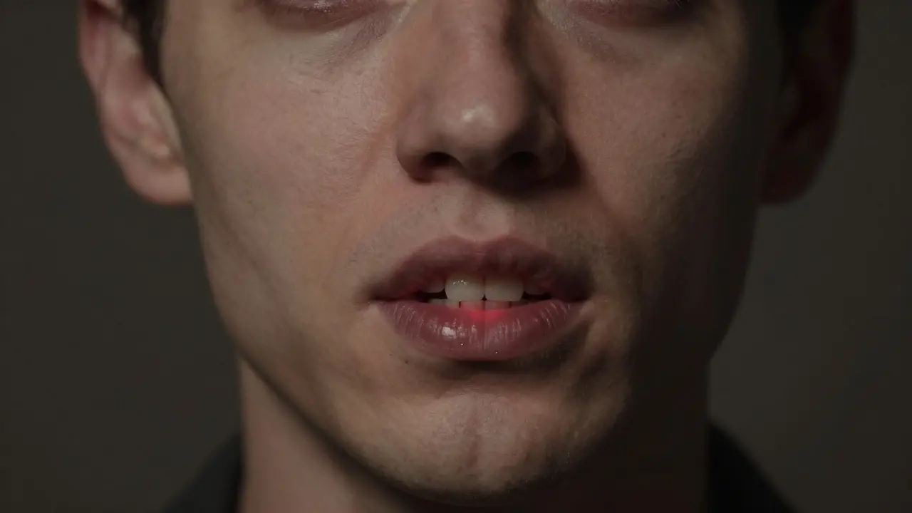 Asymetrie obličeje způsobená dlouhodobým nelečeným zubním křížem.