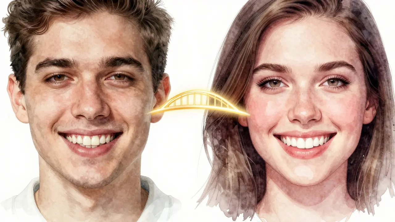Před a po transformaci úsměvu: od poškozených zubů k dokonalým fazetám.