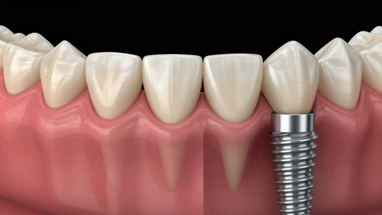 Srovnání zubního můstku a implantátu s důrazem na broušení sousedních zubů